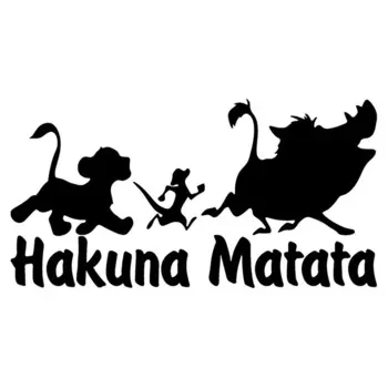 Автомобильные наклейки 19*10 см, Виниловая наклейка Hakuna Matata, животные, мотоциклетные декоративные аксессуары