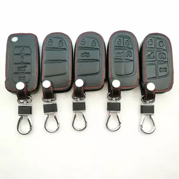 Автомобильный стиль, модный чехол для ключей из натуральной кожи для Fiat/для Jeep Renegade 2014 2015, Grand Cherokee Chrysler 300C, аксессуары