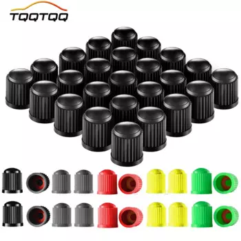 Клапан автомобильных шин, пластиковые черные колпачки клапанов для шин с уплотнительными резиновыми кольцами, пылевой клапан куполообразной формы для автомобилей, грузовиков, мотоциклов, велосипедов