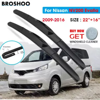 Щетка стеклоочистителя для Nissan NV200 Evalia 22 "+ 16" 2009-2016 стеклоочистители для лобового стекла лезвия для мытья окон подходят для U Hook Arms