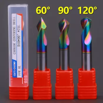Твердосплавное точечное сверло 60, 90, 120 градусов, направляющее сверление для снятия фаски с ЧПУ, инструмент из вольфрамовой стали, центрирующая пилотную дрель для AL