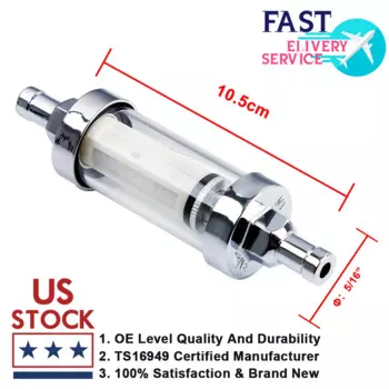 Универсальный хромированный стеклянный топливный бензиновый дизельный линейный фильтр Carbole 8 мм 5/16 дюймов