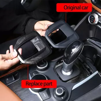 Углеродное волокно для Alfa Romeo Giulia Stelvio 2017-2019 ABS интерьерная центральная консоль панельная Накладка для коробки передач Trim Запасная часть