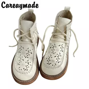 Careaymade-летние женские Крутые ботинки женская обувь ретро литературные повседневные ботинки дышащие британские короткие ботинки сандалии с вырезами