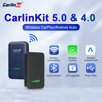 CarlinKit 4.0 5.0 Беспроводной адаптер CarPlay Многопользовательский CarPlay Box Android Auto Dongle для Audi Mazda Kia Toyota VW Citroen Ford
