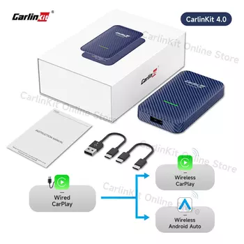 Carlinkit 4.0 CarPlay Беспроводной Android Auto Проводной к беспроводному адаптеру для Vw Skoda Toyota Peugeot Kia Mazda IPhone Android Phone
