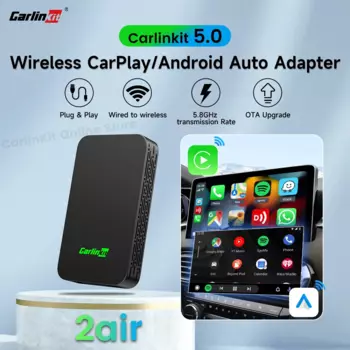 Carlinkit 5.0 2air Carplay Wireless Android auto Беспроводной адаптер для Toyota Mazda Ford Vw Peugeot Skoda Kia Haval Wi-Fi BLE