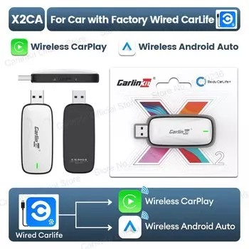 CarlinKit Baidu CarLife to CarPlay Беспроводной адаптер Android Auto 2 в 1 Мини-бокс USB Plug and Play 5,8 ГГц Wi-Fi Бесшовное подключение