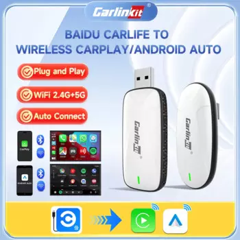 CarlinKit X1CA Baidu Carlife Проводной к беспроводному адаптеру CarPlay Android Auto 2в1 Потоковое устройство Plug and Play Автоматическое подключение 2,4G + 5