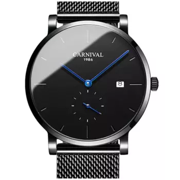 Carnival ультра-тонкие 10 мм автоматические механические часы мужские роскошные Брендовые Часы водонепроницаемые мужские часы erkek kol saati C8039-1