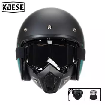 Cascos ретро мотоцикл 3/4 шлем с открытым лицом со съемными противотуманными теплыми очками скутер мотовездеход сертифицирован