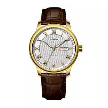 CASIMA Роскошный бренд SNNOW автоматические механические часы мужские деловые классические антикварные мужские наручные часы мужские водонепроницаемые #8802