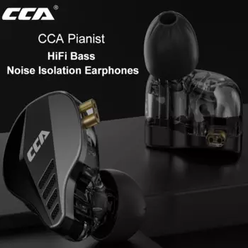 CCA Pianist HiFi наушники 2BA + 1DD гибридные наушники с тройным драйвером, стереонаушники с изоляцией от шума и 2-контактным съемным кабелем