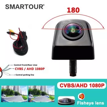 CCD HD 180-градусный объектив «рыбий глаз» Автомобильная камера заднего/переднего вида Широкоугольная черная металлическая резервная камера заднего вида HD ночного видения 12 В