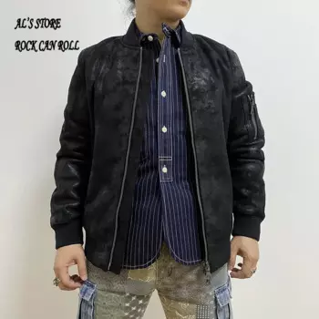 CDMA-1 Европейский Американский размер, высокое качество, супер теплое пальто из натуральной овечьей кожи, мужская куртка-бомбер из овчины B3, с мехом мериноса