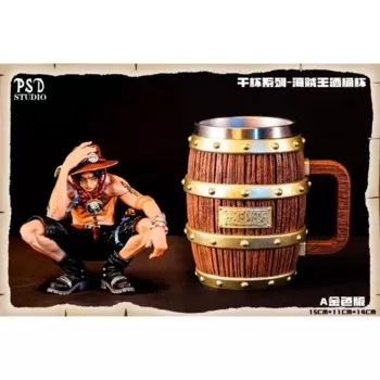 Цельная цилиндрическая фигурка Luffy Ace Sabo, серия Wine Cheers, золотой, серебряный орнамент, кукла из ПВХ, экшн-модель для детей, коллекционный подарок