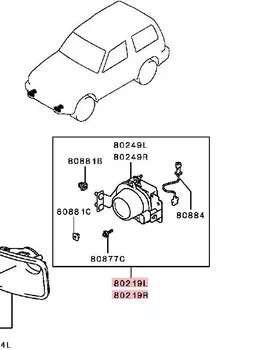 Цельная крышка противотуманной фары или противотуманной фары для Pajero V30 1989-1999 MR 376097 Передние угловые фонари для ламп Montero V20 для Shogun V40