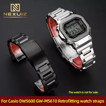 Цельная Точная стальная цепочка для часов для Casio G-SHOCK DW5600 GW-M5610 металлический ремешок для часов, мужской водонепроницаемый браслет