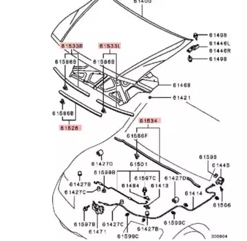 1 шт. резиновое уплотнение капота бензина для Pajero V73, резиновая уплотнительная лента капота для Montero, резиновая уплотнительная лента для корпуса Shogun V70 V60 MR437091