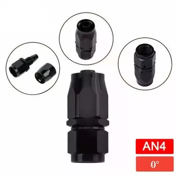 Цельный черный AN4 AN6 AN8 Прямой 45 60 90 120 150 180 градусов Масляный топливный поворотный конец шланга Фитинг Набор адаптеров для конца масляного шланга