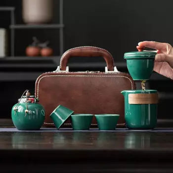 Celadon Ge печь открытая деталь для улицы портативный дорожный чайный набор один чайник три чашки KuaiKe чайная чашка