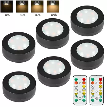 CENFAYA черный круглый светодиодный светильник под шкаф 1-6 шт.