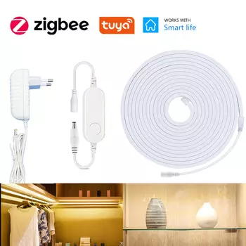CENFAYA Tuya Zigbee неоновая светодиодная лента 1-5 м теплый белый