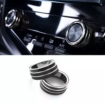 Центральная консоль автомобиля, ручка переключателя регулировки кондиционера, кнопка, кольцо, накладка, декор, подходит для Toyota Camry 2018-2022 2023, черный