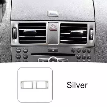 Центральная консоль из нержавеющей стали, рамка для кондиционера, декоративная накладка для Mercedes Benz C Class W204 2007-2010