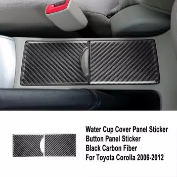 Центральная консоль из углеродного волокна, декоративная рамка для чашки воды, накладка для LHD Toyota Corolla 2006-2012
