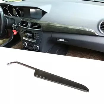 Центральная Защитная панель интерьера автомобиля, обшивка ABS для Mercedes Benz C Class W204 2010-2013, аксессуар с черной текстурой древесины, 1 шт.