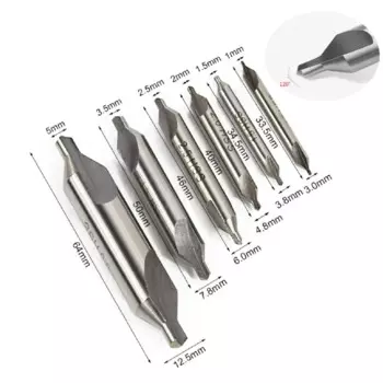 Центральные сверла NWSSSDB HSS 60 градусов 1,0/1,5/2,0/2,5/3,0/3,5/4,0 мм