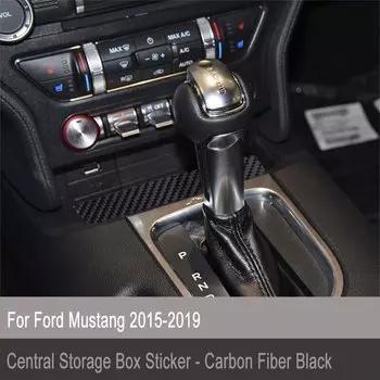 Центральный чехол для хранения для Ford Mustang 2015-2019, отделка салона автомобиля, аксессуары, украшение, наклейка из углеродного волокна