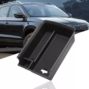 Центральный подлокотник для хранения для Skoda Kodiaq 2017 2018 2019, консоль, перчаточный лоток, держатель, контейнер, автомобильный Стайлинг, автомобильные аксессуары