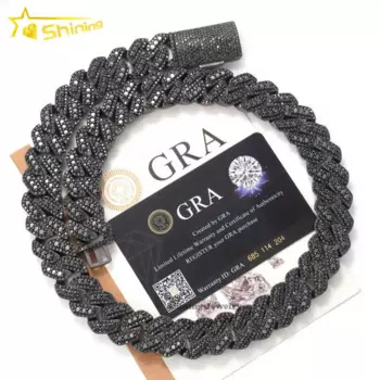 Цепь из кубинской цепи с муассанитом, 18 мм