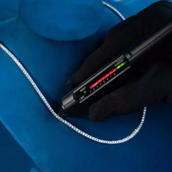 Цепь из серебра 925 пробы с муассанитом, 3/4/5 мм