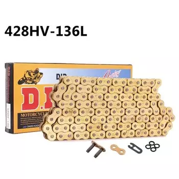Комплекты масляных цепей для мотоциклов для 428 520 525 530 DID цепей 92 120 130 136 звеньев Cafe Racer Мотокросс Мини-мото аксессуары