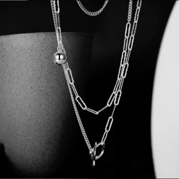 Цепь с застежкой-пряжкой из серебра 925 пробы, Y1S2N1018