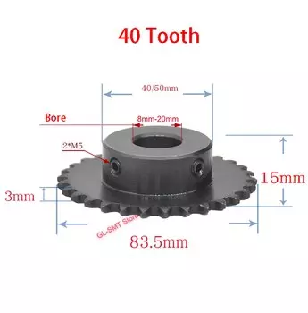 Цепная шестерня GooBetter 04C 27-40 зубьев сталь