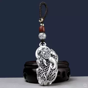 Цепочка для ключей автомобиля, кулон из стерлингового серебра, креативный изысканный кулон из чистого серебра