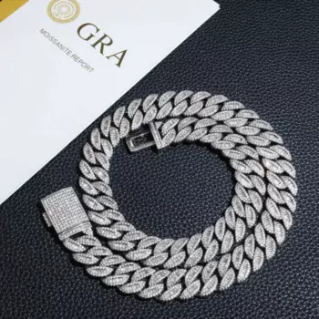 Цепочка из серебра с кубинским цирконием, 16 мм