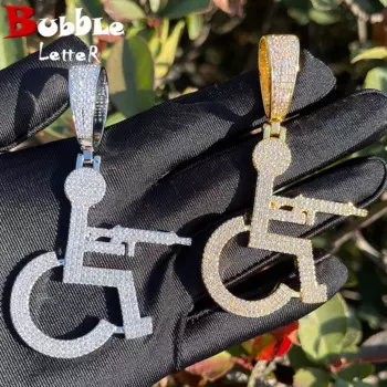 Цепочка с подвеской в виде буквы из пузырьков для мужчин, украшение с кулоном в виде кругового стула, кубический циркон в стиле хип-хоп, бижутерия