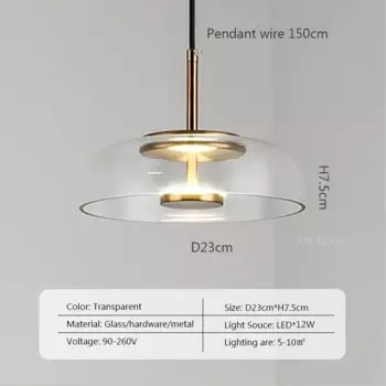 CETANT Подвесной светильник LED стеклянный прозрачный