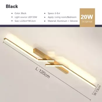 CETANT Умные потолочные светильники LED 60/80/100/120 см, черный/золотой