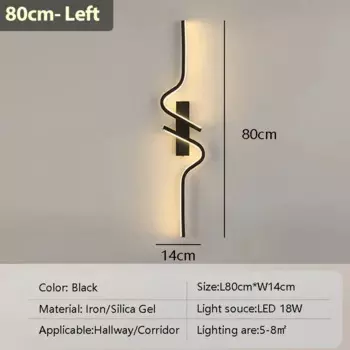 CETANT зеркальный настенный светильник 60/80/100 см черный
