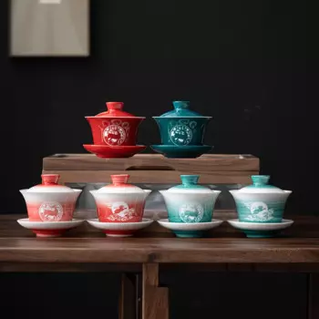 Чайная чаша Gaiwan, набор кунг-фу, чаша для захвата одной рукой, домашняя керамическая Бамбуковая Шляпа, чашка, ручной захват, горшок для офиса