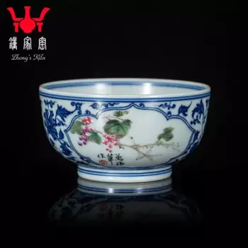 Чайная чашка Zhongjia печь Цзиндэчжэнь, чистый ручной рисунок, сине-белый цветок, цветная печь для дров, цветок, оконная чашка, персональная K