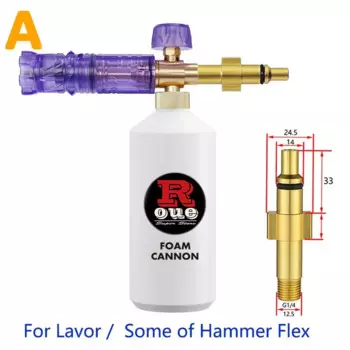 Чайник для снежной пены высокого давления, автомобильный распылитель пены, фиолетовый, простая регулируемая насадка для пены, бутылка 1000 мл для Karcher Lavor Parkside