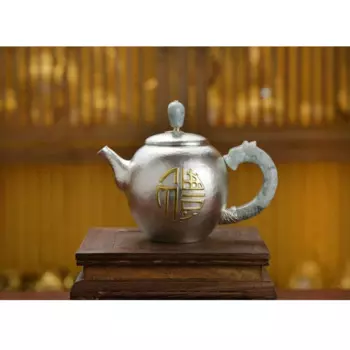 Чайник из серебра 999 пробы в стиле ретро, 200 мл