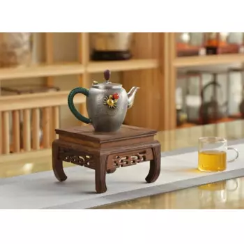 Чайник из серебра 999 пробы в стиле ретро, 260 мл